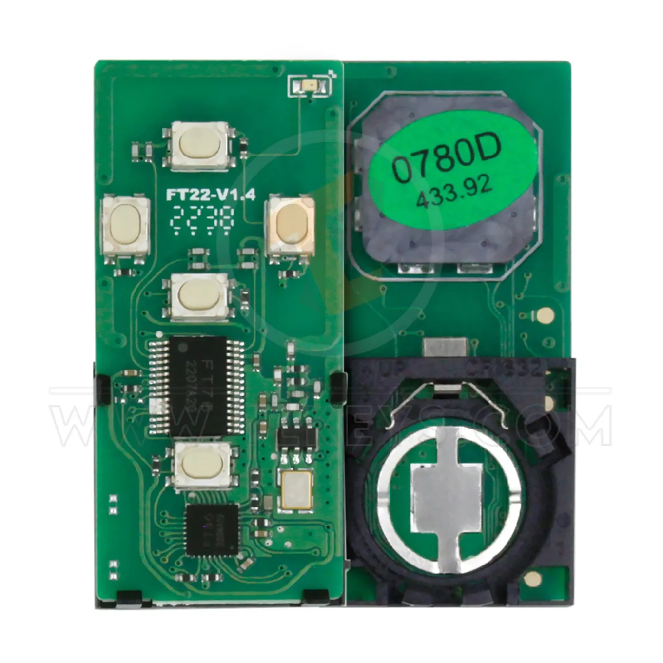 Lonsdor FT22 0780D Smart Key Remote Board 5 Buttons 433.92MHz Transponder Chip 4D