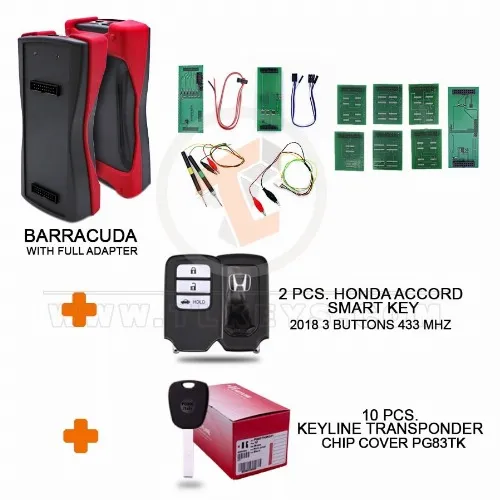 Barracuda avec ensemble complet d'adaptateurs + 2 outils de diagnostic de programmation clé Honda Accord 2018