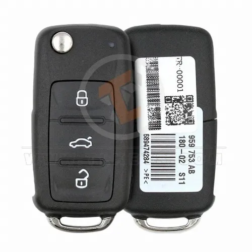 Control remoto genuino Volkswagen Caddy Flip Key 2011 2019 433MHz 3 botones tipo control remoto Flip Key