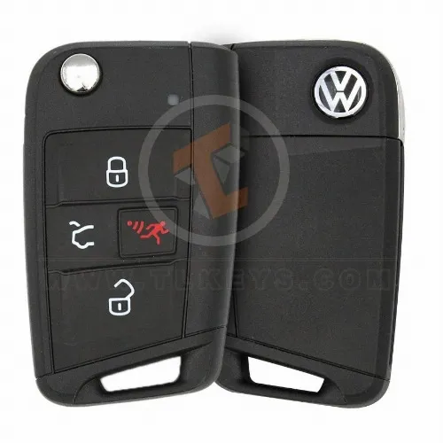 Original Volkswagen Flip Key Remote 2014 2019 P/N: 5G6 959 752 AC Remote Type Flip Key Remote Original Volkswagen Flip Key Remote 2014 2019 P/N: 5G6 959 752 AC Remote Type Flip Key Remote