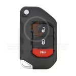 jeep wrangler 2018 2022 flip key remote shell 3buttons aftermarket 35113 front