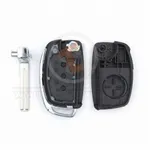 Hyundai Sonata 2012 2016 Chrome Flip Key Remote Shell 3 buttons small trunk aftermarket component 25225