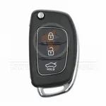 Hyundai Sonata 2012 2016 Chrome Flip Key Remote Shell 3 buttons small trunk aftermarket front 25225
