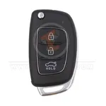 hyundai flip key remote shell 3buttons sedan trunk right groove laser blade aftermarket front 34880