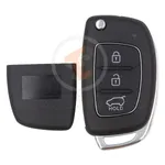 hyundai flip key remote shell 3buttons suv trunk with right groove normal blade aftermarket   34889 detail