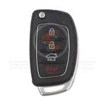 hyundai flip key remote shell 4buttons sedan trunk with laser blade aftermarket front 34884