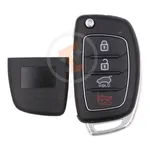 hyundai flip key remote shell 4buttons suv trunk with left groove cutting blade aftermarket 34893 detail