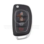 hyundai flip key remote shell 4buttons suv trunk with left groove cutting blade aftermarket 34893 front