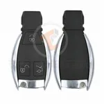 Mercedes BGA Chrome Remote Key Shell With Blade 3 Button Aftermarket front 32988