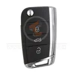 volkawagen golf 7 flip key remote shell 3buttons aftermarket front 34976