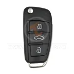 audi 2004 2009 flip key remote shell 3 buttons aftermarket front1