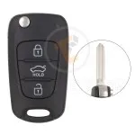 hyundai 2008 2014 flip key remote shel 3buttons with sedan trunk left blade hyn14 aftermarket 34866 1