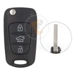 hyundai flip key remote shell 3buttons with sedan trunk right laser blade aftermarket 34865 1