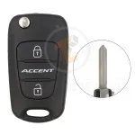 hyundai accent flip key remote shell 2buttons with right groove normal blade aftermarket 34858 1
