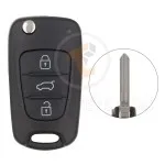 kia flip key remote shell 3buttons with suv trunk right groove normal blade aftermarket 34868 1