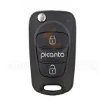 kia picanto flip key remote shell 2 buttons with right groove normal blade aftermarket 34859 2