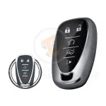 TPU Key Cover Case For Chevrolet Camaro Cruze Malibu Smart Key Remote 5 Button BLACK Metal Color gallery min