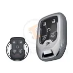 TPU Key Cover Case For Chevrolet Suburban Tahoe Smart Key Remote 5 Button BLACK Metal Color gallery min