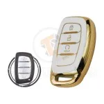 TPU Key Cover Case For Hyundai Creta Sonata Tucson Smart Key Remote 4 Button w Start WHITE GOLD Color gallery min