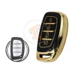 TPU Key Cover Case Protector For Hyundai Creta Sonata Tucson Smart Key Remote 4 Button w Start BLACK GOLD Color gallery min