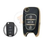 TPU Key Cover Case Protector For Hyundai Elantra Grand I10 Tucson Ioniq Smart Key Remote 3 Button BLACK GOLD Color gallery min