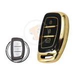 TPU Key Cover Case Protector For Hyundai Elantra Grand I10 Tucson Ioniq Smart Key Remote 3 Button BLACK GOLD Color gallery min