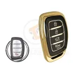 TPU Key Cover Case Protector For Hyundai Elantra Sonata Smart Key Remote 4 Button BLACK GOLD Color gallery min