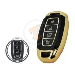 TPU Key Cover Case Protector For Hyundai Santa Fe Elantra GT Kona Smart Key Remote 4 Button BLACK GOLD Color gallery min