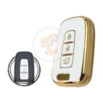 TPU Key Cover Case For Hyundai Veloster Sonata Tucson Smart Key Remote 3 Button WHITE GOLD Color gallery min