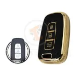 TPU Key Cover Case Protector For Hyundai Veloster Sonata Tucson Smart Key Remote 3 Button BLACK GOLD Color gallery min
