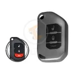 TPU Key Fob Cover Case For Jeep Wrangler Gladiator Smart Flip Key Remote 3 Button BLACK Metal Color gallery min