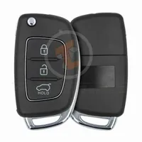 hyundai flip key remote shell 3 buttons right groove normal blade main 33370 - thumbnail