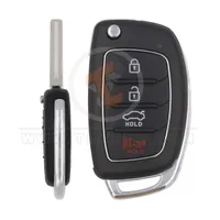 hyundai flip key remote shell 4buttons sedan trunk with laser blade aftermarket main 34884 - thumbnail