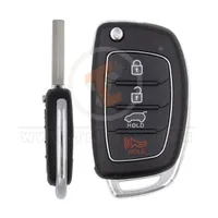 hyundai flip key remote shell 4buttons suv trunk with left groove laser blade aftermarket 34892 main - thumbnail