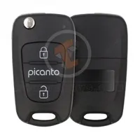 kia picanto flip key remote shell 2 buttons with right groove normal blade aftermarket main 34859 - thumbnail