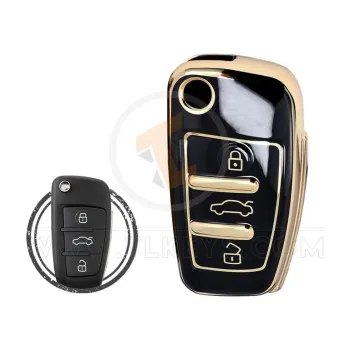 TPU Car Key Cover Case Compatible With Audi Flip Buttons 2 - thumbnail