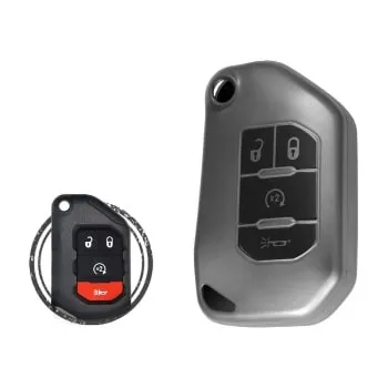 TPU Key Fob Cover Case For Jeep Wrangler Gladiator Remote Type FBS4 - thumbnail