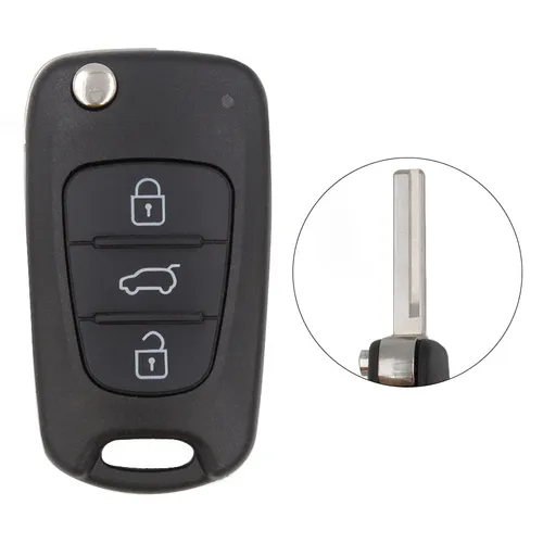 kia flip key remote shell 3buttons with suv trunk right laser blade aftermarket 34870 item - thumbnail