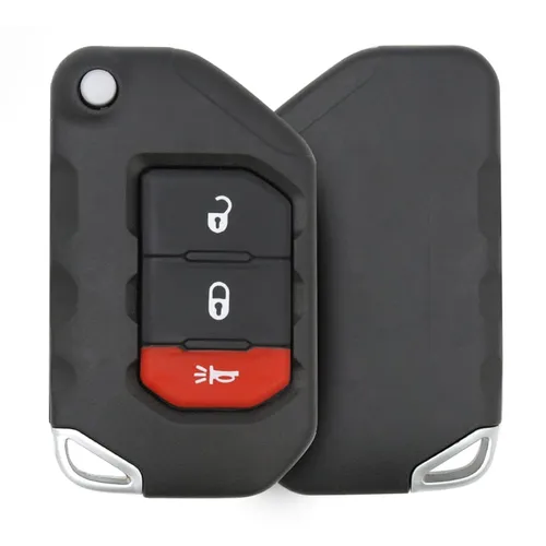 jeep wrangler 2018 2022 flip key remote shell 3buttons aftermarket 35113 item - thumbnail