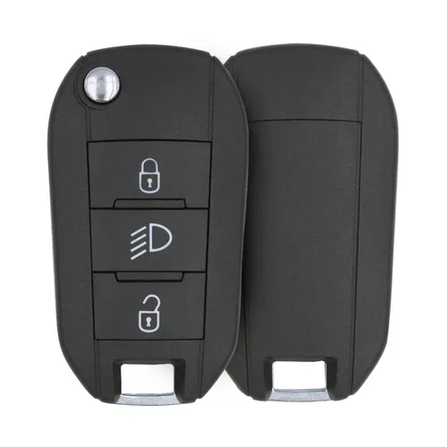 peugeot all models 2015 2022 flip key remote 3buttons 434mhz aftermarket 35383 item