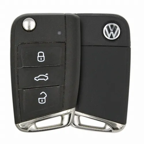 2015DJ1677 Mando a distancia con llave abatible original Volkswagen tipo FBS4