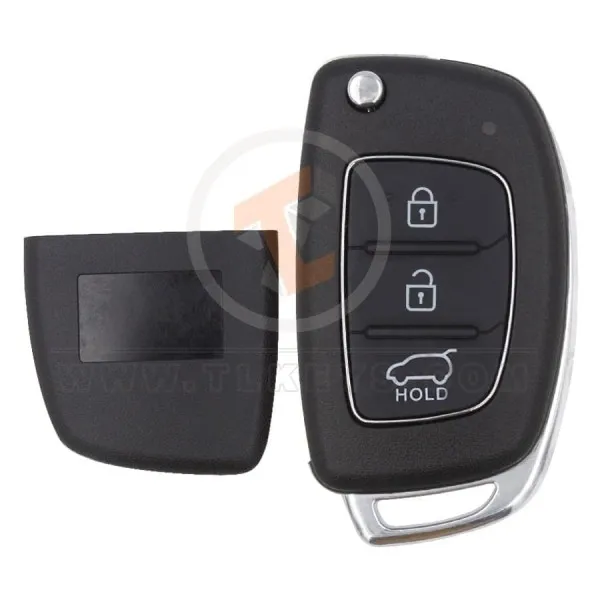 Hyundai Flip Key Remote Shell 3 Buttons SUV Trunk HYN14 Blade Status Aftermarket