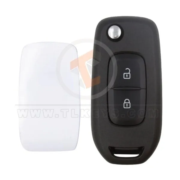 Renault Flip Key Remote Shell 2 Buttons With White Back Cover Buttons 2