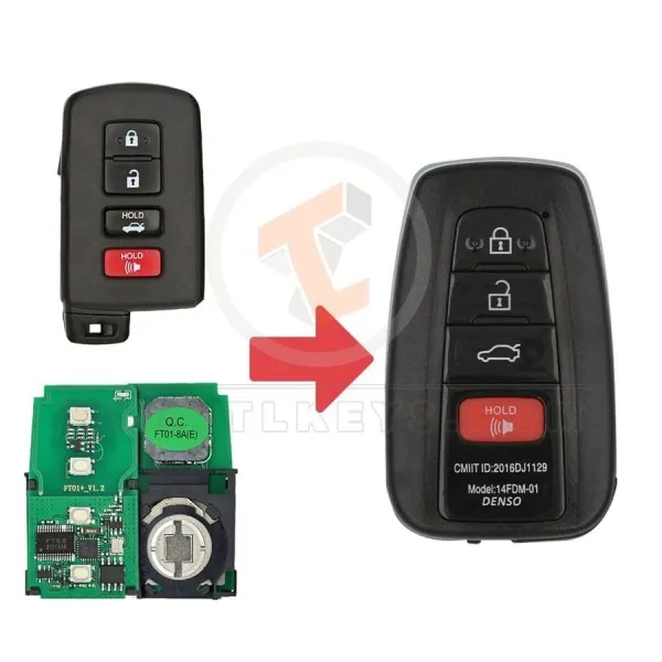 Toyota All Models 2013 2018 Modified Smart Key Remote Shell 4 Buttons Replacement Aftermarket main 34354
