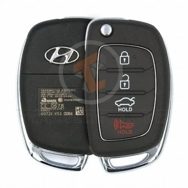 Genuine Hyundai Azera I40 Flip Key Remote 2013 P/N: 95430-3Z521 Buttons 4