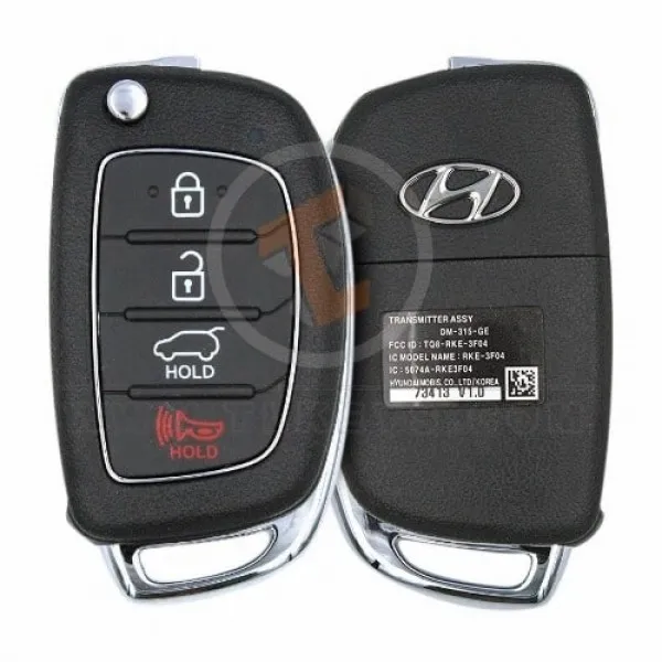 Genuine Hyundai Santa Fe Flip Key Remote 2013 2016 P/N: 95430-4Z100 Buttons 4