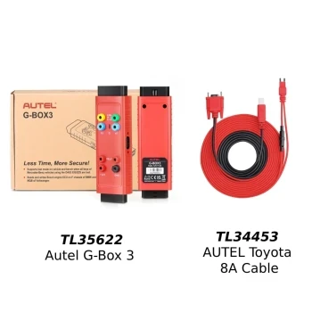 Оригинальный Autel Toyota 8a кабель + G-box 3 все клавиша потеряны