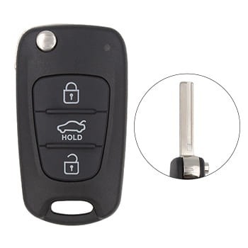 Hyundai Flip Key Remote Shell 3 Buttons Sedan Trunk HYN17 Blade