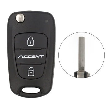 Hyundai Accent 2010-2015 Flip Key Remote Shell 2 Buttons HYN17 Blade
