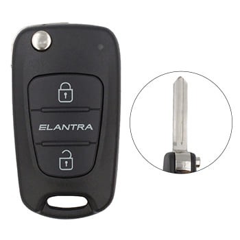 Hyundai Elantra Flip Key Remote Shell 2 Buttons Right Groove BladeVehicle Parts ...